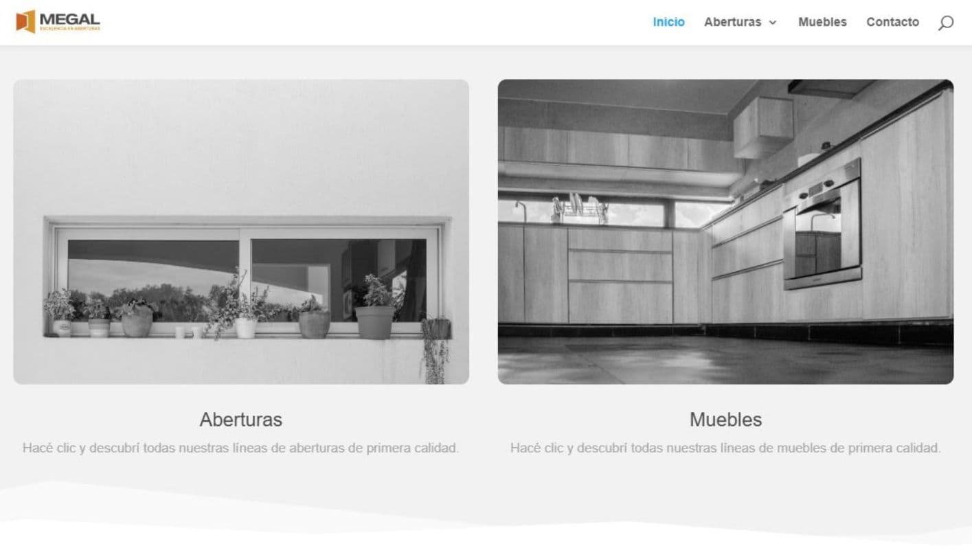 Sitio web de Megal - Excelencia en Aberturas.